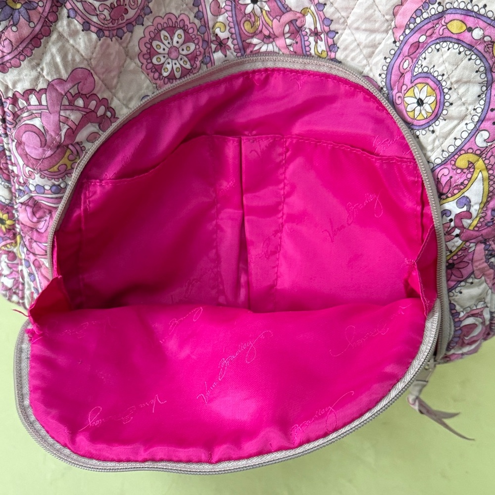 Vera Bradley Pink and Purple Paisley Large Backpack - Picture 15 of 15